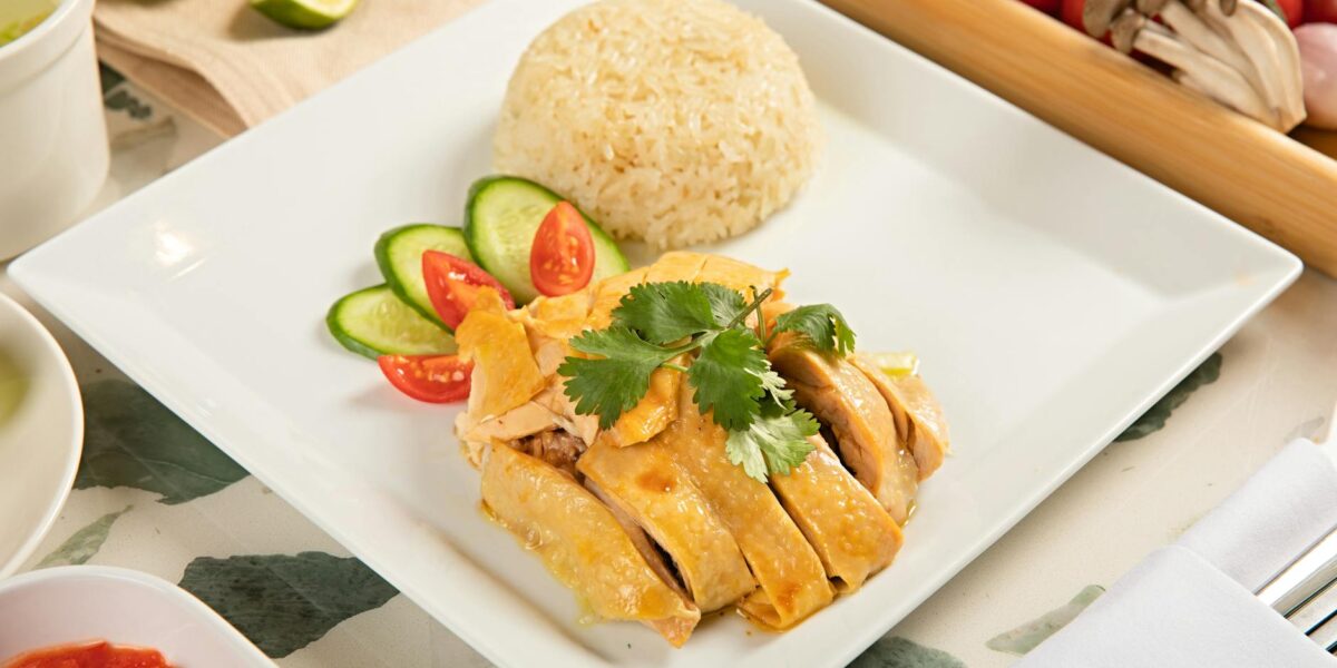 Hainanese Chicken Rice Recipe (Silky Poached Chicken with Fragrant Rice)