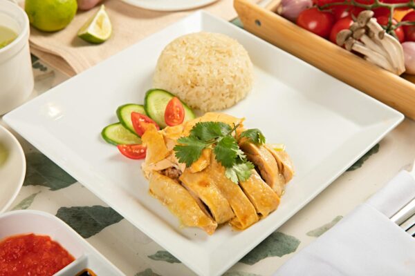 Hainanese Chicken Rice Recipe (Silky Poached Chicken with Fragrant Rice)